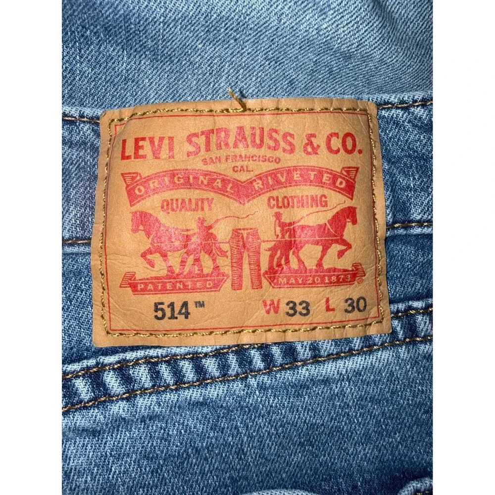 Levi's 514 Straight Fit Jeans Mens 33x30 Blue Medium Wash Denim Classic